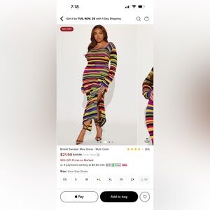 Striped Multicolor Maxi Dress